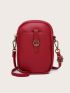 Mini Neon Red Buckle Decor Square Bag