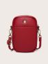 Mini Neon Red Buckle Decor Square Bag