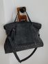 Studded Decor Shoulder Tote Bag, Mothers Day Gift For Mom