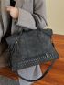 Studded Decor Shoulder Tote Bag, Mothers Day Gift For Mom