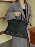 Studded Decor Shoulder Tote Bag, Mothers Day Gift For Mom