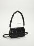 Geometric Embossed Flap Square Bag