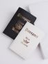 2pcs Metallic Crown & Letter Graphic Passport Case