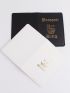 2pcs Metallic Crown & Letter Graphic Passport Case