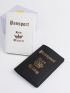 2pcs Metallic Crown & Letter Graphic Passport Case