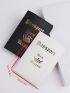 2pcs Metallic Crown & Letter Graphic Passport Case