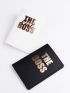 2pcs Letter Graphic Passport Case