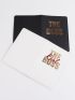 2pcs Letter Graphic Passport Case