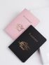 2pcs Metallic Airplane & Letter Graphic Passport Case