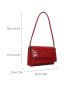 Mini Neon Red Crocodile Embossed Flap Square Bag