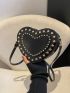 Mini Studded Decor Heart Design Novelty Bag