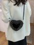 Mini Studded Decor Heart Design Novelty Bag