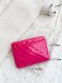 Quilted Detail Double Zipper Coin Purse