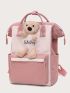 Cartoon Bear Decor Functional Backpack