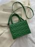 Mini Four-leaf Clover Embossed Square Bag