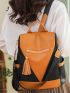 Two Tone Tassel Decor Functional Backpack