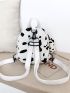 Mini Cow Pattern Classic Backpack With Bag Charm