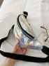 Holographic Zip Front Waist Bag