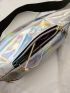 Holographic Zip Front Waist Bag