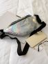 Holographic Zip Front Waist Bag