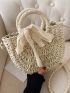 Twilly Scarf Decor Straw Bag