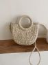 Twilly Scarf Decor Straw Bag