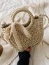 Twilly Scarf Decor Straw Bag