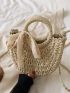 Twilly Scarf Decor Straw Bag