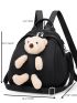 Cartoon Bear Decor Fashion Backpack