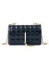 Mini Tassel Decor Quilted Flap Square Bag