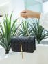 Mini Tassel Decor Quilted Flap Square Bag