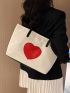 Heart Pattern Shoulder Tote Bag