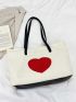 Heart Pattern Shoulder Tote Bag