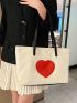 Heart Pattern Shoulder Tote Bag