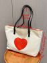 Heart Pattern Shoulder Tote Bag