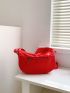 Neon Red Hobo Bag