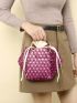 Mini Beaded Satchel Bag With Drawstring Inner Pouch