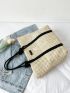 Patch Decor Straw Bag