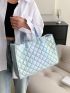 Holographic Quilted Top Handle Bag