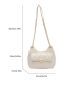 Quilted Detail Chain Hobo Bag