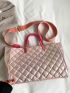 Quilted Detail Top Handle Bag