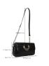 Crocodile Embossed Chain Baguette Bag