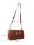 Crocodile Embossed Chain Baguette Bag