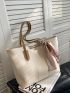 Twilly Scarf Decor Shoulder Tote Bag