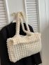 Snap Button Large Capacity Ruched Detail Shopper Bag