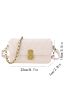 Quilted Chain Decor Turn Lock Flap Square Bag