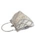 Rhinestone Decor Kiss Lock Evening Bag