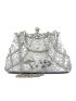 Rhinestone Decor Kiss Lock Evening Bag