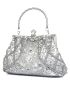 Rhinestone Decor Kiss Lock Evening Bag