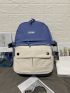 Two Tone Pocket Front Backpack